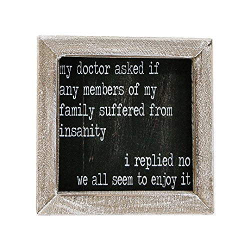 Adams Manufacturing 'Relax We are All Crazy' Funny Rustic Wood Box Sign Adams Manufacturing 'Relax We are All Crazy' Funny Rustic Wood Box Sign
